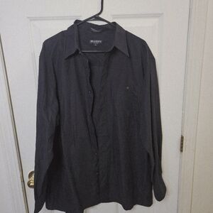 Brandini Men's Black Long-Sleeve Button-Up Shirt Size Large le Collezini Casual